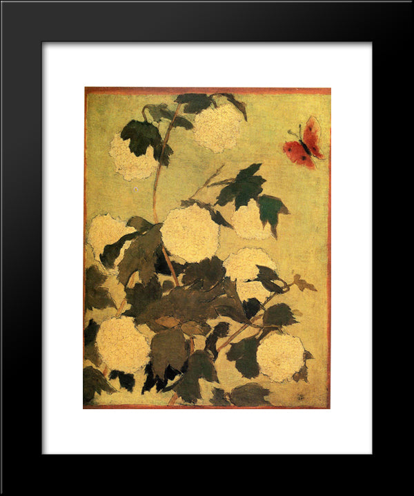 Snowballs 20x24 Black Modern Wood Framed Art Print Poster by Bonnard, Pierre