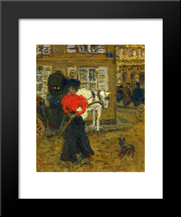 Woman On The Street 20x24 Black Modern Wood Framed Art Print Poster by Bonnard, Pierre