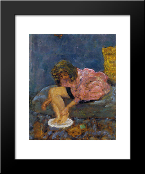 Woman Washing Her Feet 20x24 Black Modern Wood Framed Art Print Poster by Bonnard, Pierre