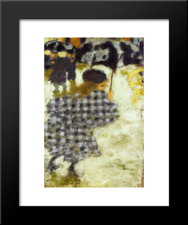 Young Girl With Umbrella 20x24 Black Modern Wood Framed Art Print Poster by Bonnard, Pierre