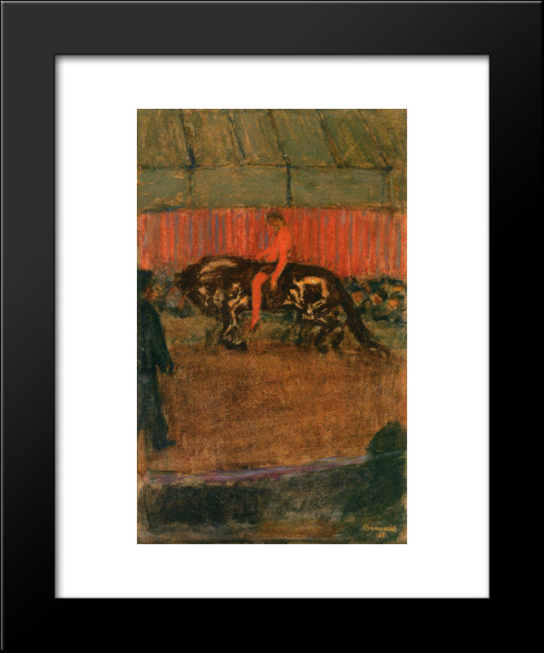 On The Track 20x24 Black Modern Wood Framed Art Print Poster by Bonnard, Pierre