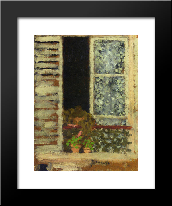 Woman At Her Window 20x24 Black Modern Wood Framed Art Print Poster by Bonnard, Pierre