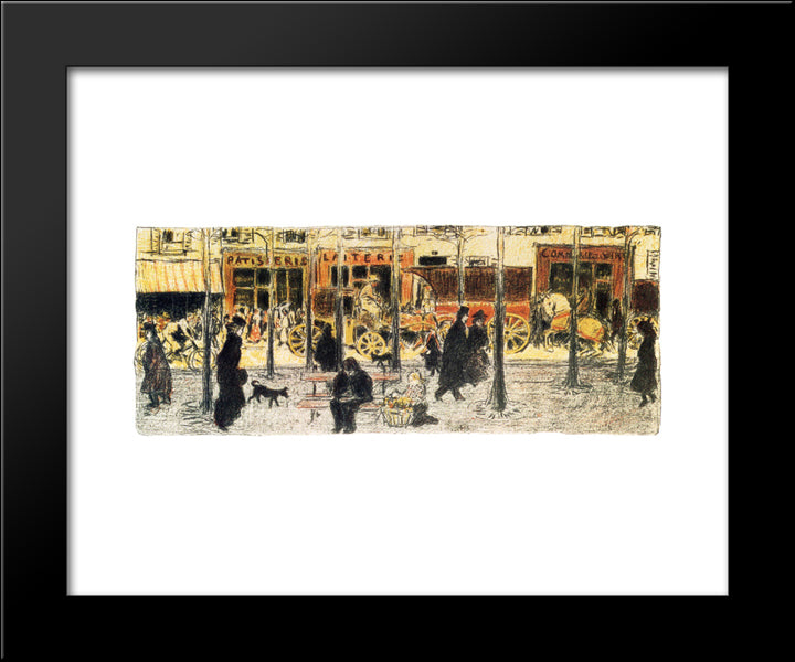 Parisian Boulevard 20x24 Black Modern Wood Framed Art Print Poster by Bonnard, Pierre