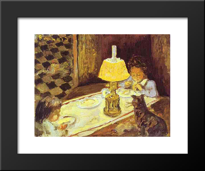 The Lunch Of The Little Ones 20x24 Black Modern Wood Framed Art Print Poster by Bonnard, Pierre