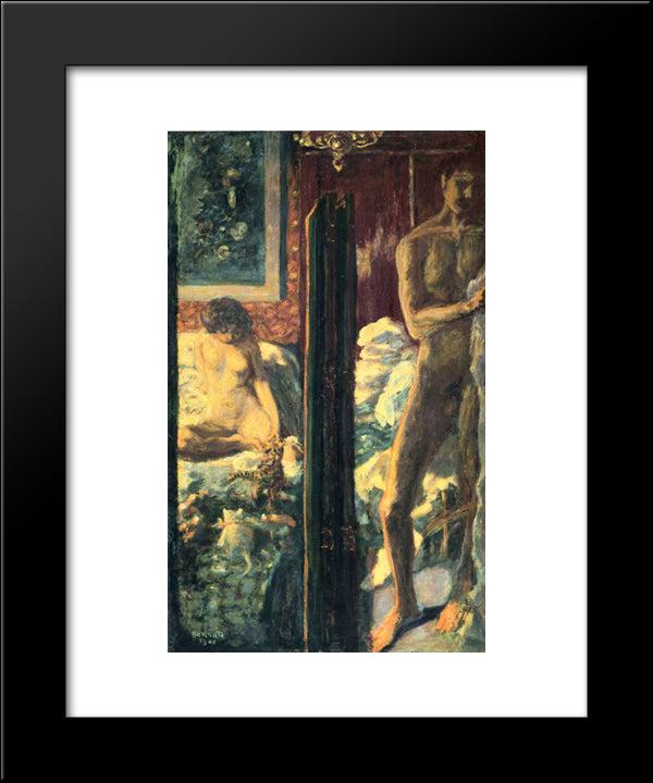 Man And Woman 20x24 Black Modern Wood Framed Art Print Poster by Bonnard, Pierre