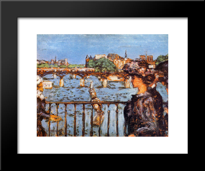 The Pont Des Arts 20x24 Black Modern Wood Framed Art Print Poster by Bonnard, Pierre