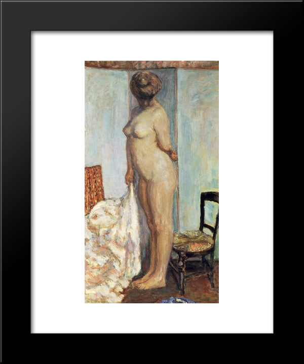 Tall Nude (Also Known As Woman Nude Standing) 20x24 Black Modern Wood Framed Art Print Poster by Bonnard, Pierre