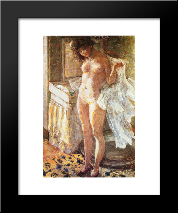 In The Bathroom 20x24 Black Modern Wood Framed Art Print Poster by Bonnard, Pierre