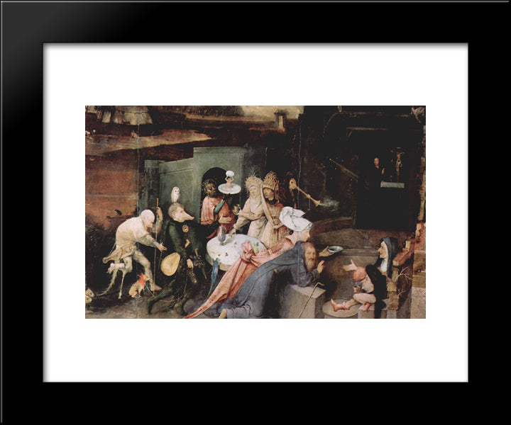 The Temptation Of St. Anthony (Detail) 20x24 Black Modern Wood Framed Art Print Poster by Bosch, Hieronymus