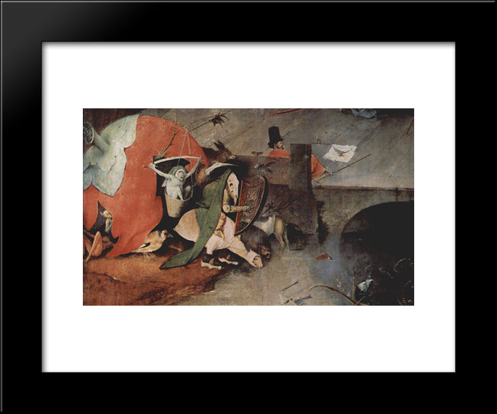 The Temptation Of St. Anthony (Detail) 20x24 Black Modern Wood Framed Art Print Poster by Bosch, Hieronymus