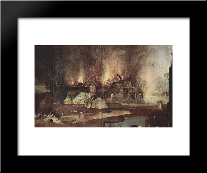 The Temptation Of St. Anthony (Detail) 20x24 Black Modern Wood Framed Art Print Poster by Bosch, Hieronymus