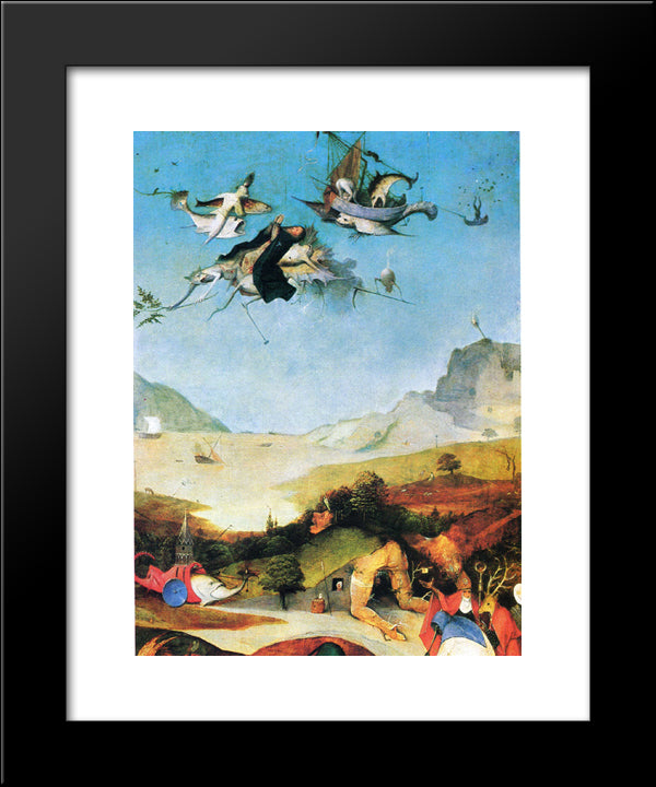 Temptation Of St. Anthony 20x24 Black Modern Wood Framed Art Print Poster by Bosch, Hieronymus