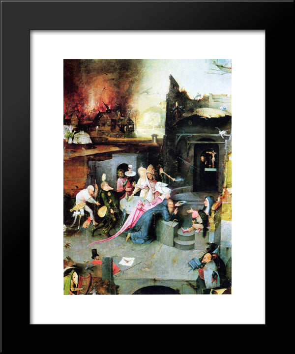 Temptation Of St. Anthony (Detail) 20x24 Black Modern Wood Framed Art Print Poster by Bosch, Hieronymus