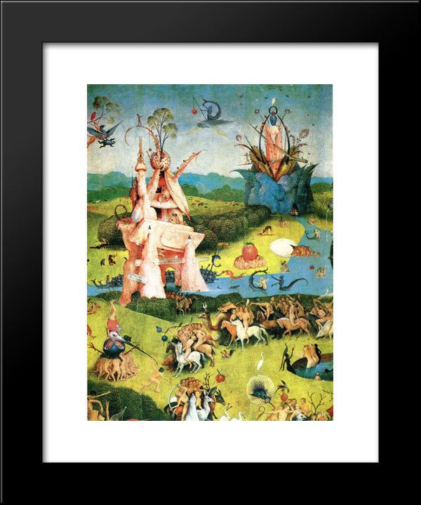 The Garden Of Earthly Delights (Detail) 20x24 Black Modern Wood Framed Art Print Poster by Bosch, Hieronymus