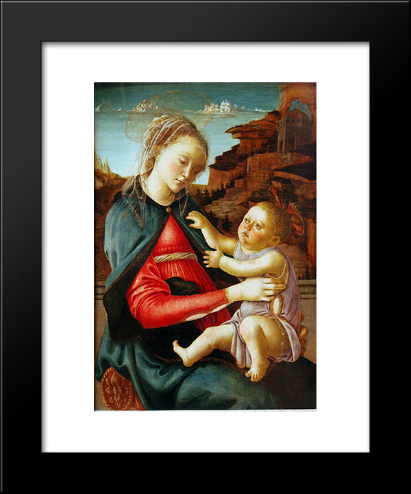 Madonna And Child 20x24 Black Modern Wood Framed Art Print Poster by Botticelli, Sandro