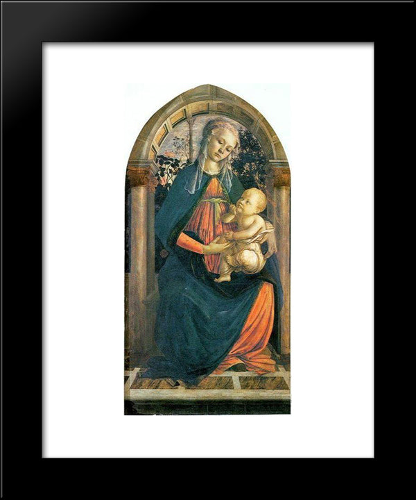 The Madonna Of The Roses 20x24 Black Modern Wood Framed Art Print Poster by Botticelli, Sandro