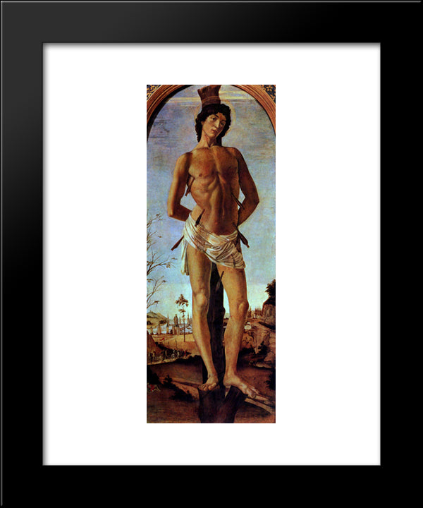 Sebastian 20x24 Black Modern Wood Framed Art Print Poster by Botticelli, Sandro