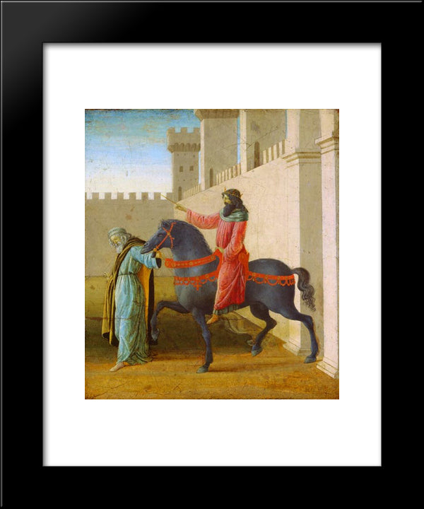 The Triumph Of Mordecai, From The Story Of Esther 20x24 Black Modern Wood Framed Art Print Poster by Botticelli, Sandro