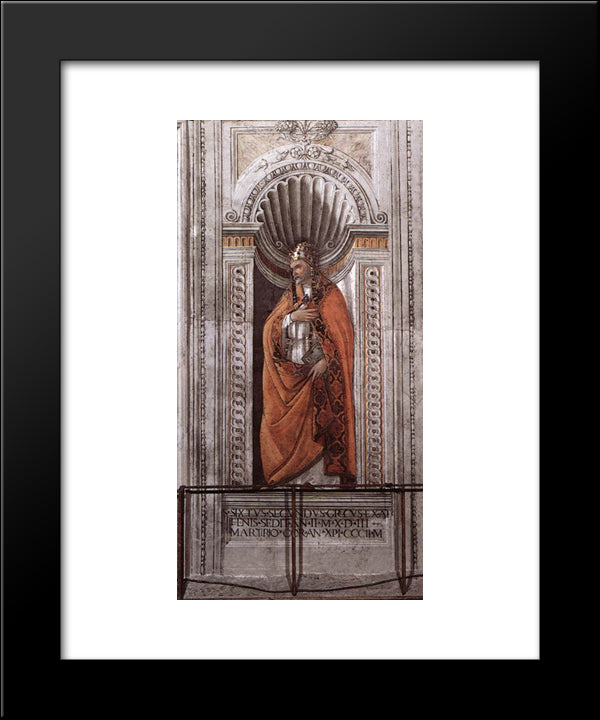 Sixtus Ii 20x24 Black Modern Wood Framed Art Print Poster by Botticelli, Sandro