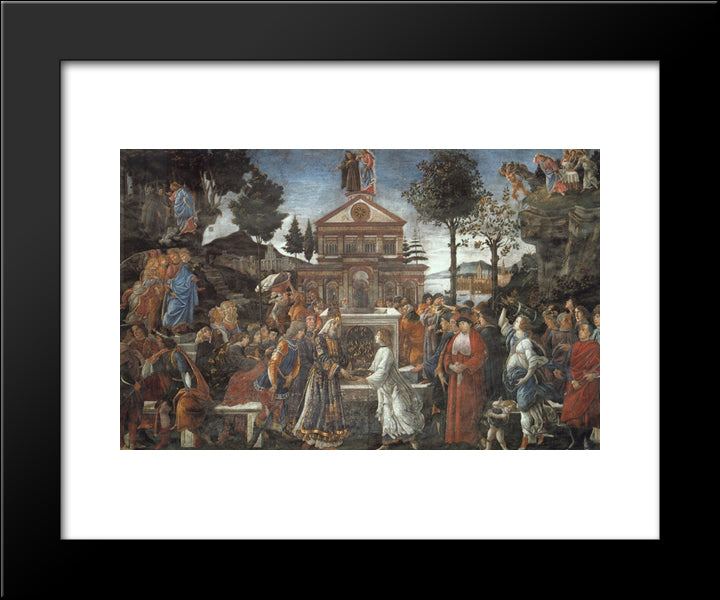The Temptation Of Christ 20x24 Black Modern Wood Framed Art Print Poster by Botticelli, Sandro