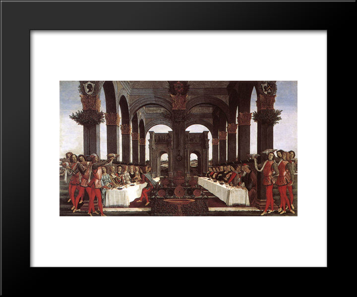 The Story Of Nastagio Degli Onesti 20x24 Black Modern Wood Framed Art Print Poster by Botticelli, Sandro