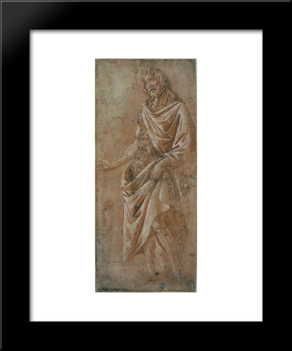 Saint Jean Baptiste 20x24 Black Modern Wood Framed Art Print Poster by Botticelli, Sandro