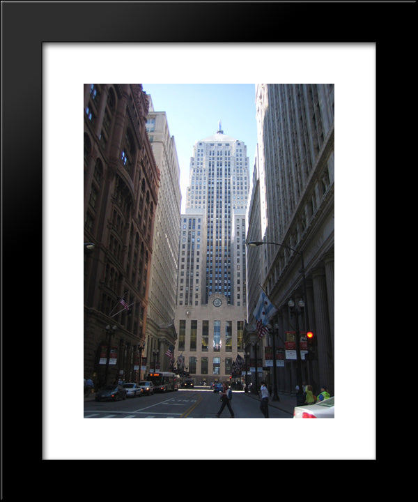 Chicago Board Of Trade Building 20x24 Black Modern Wood Framed Art Print Poster