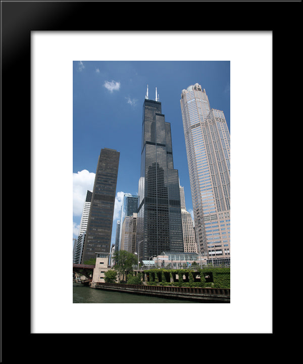 Willis Tower (Sears Tower) 20x24 Black Modern Wood Framed Art Print Poster