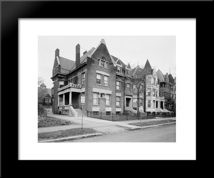 Robert S. Abbott House In Chicago 20x24 Black Modern Wood Framed Art Print Poster