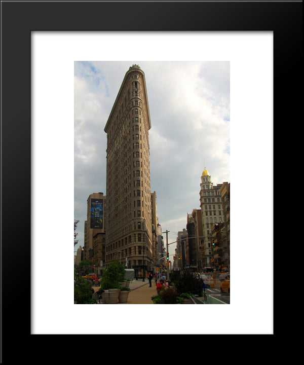 New York City Flatiron Building 20x24 Black Modern Wood Framed Art Print Poster