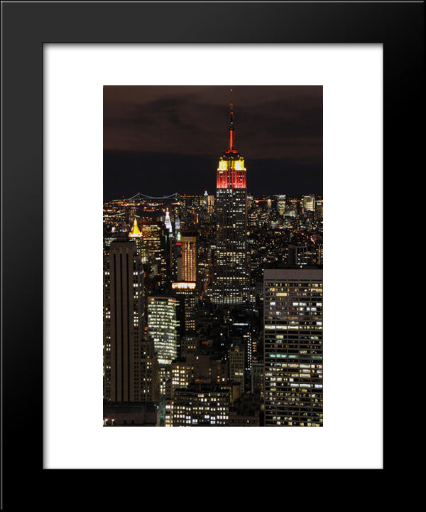 New York City Empire State Building 20x24 Black Modern Wood Framed Art Print Poster