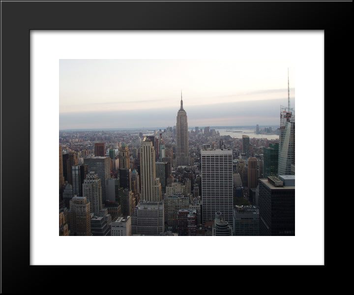 New York City Empire State Building 20x24 Black Modern Wood Framed Art Print Poster