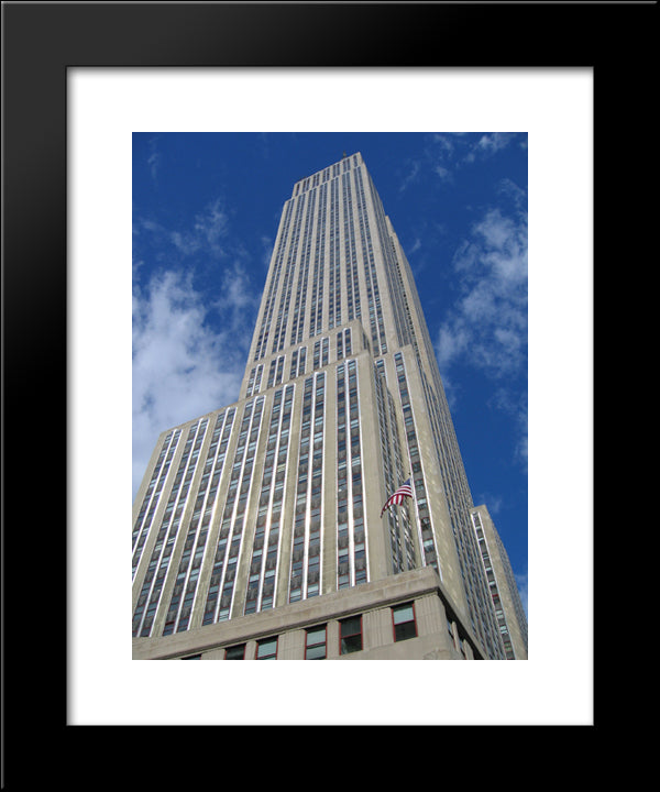 New York City Empire State Building 20x24 Black Modern Wood Framed Art Print Poster