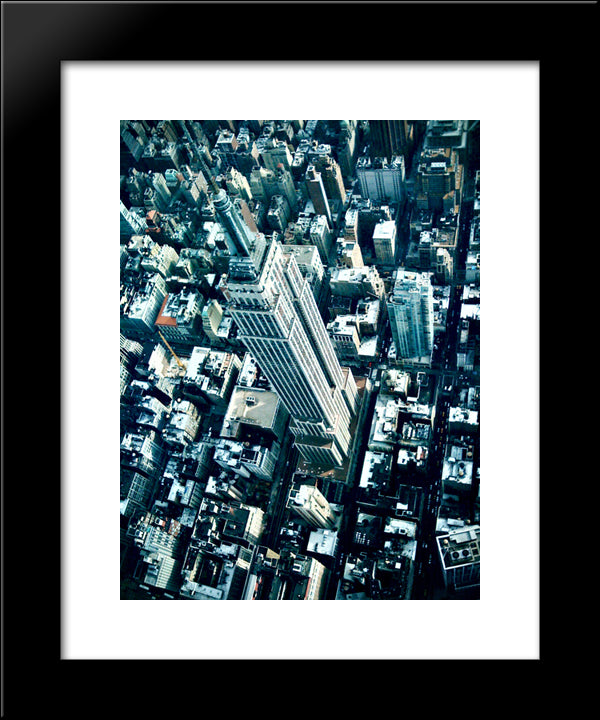 New York City Empire State Building 20x24 Black Modern Wood Framed Art Print Poster