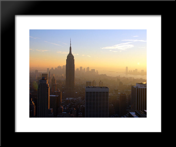New York City Empire State Building 20x24 Black Modern Wood Framed Art Print Poster