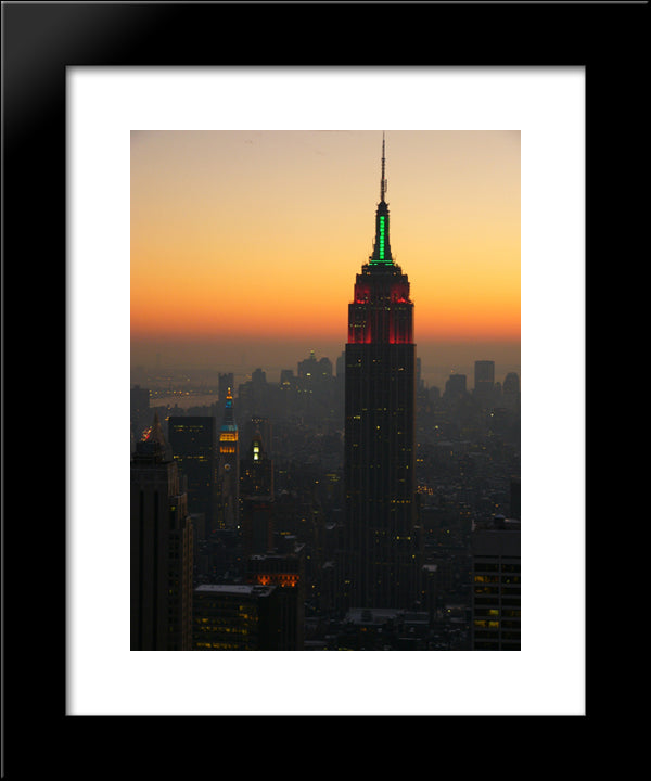 New York City Empire State Building 20x24 Black Modern Wood Framed Art Print Poster