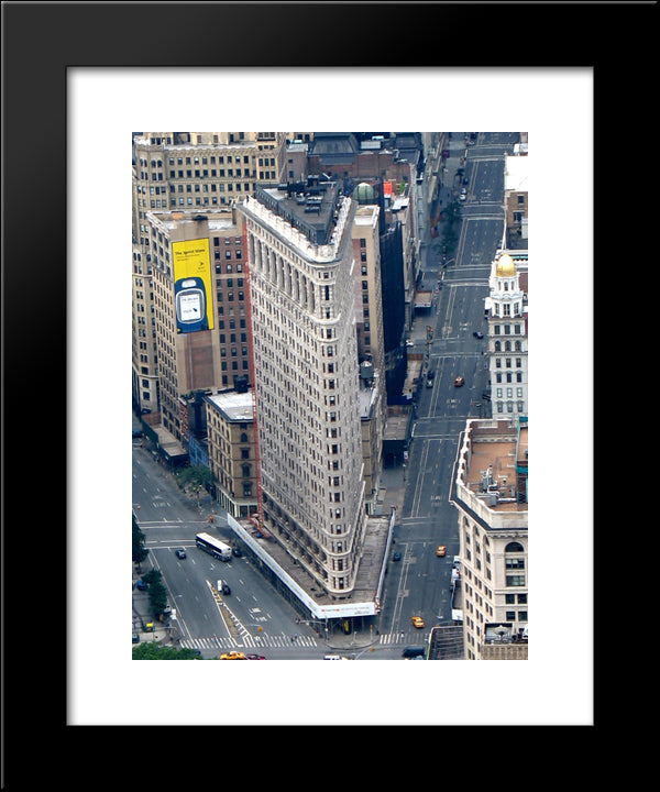 New York City Flatiron Building 20x24 Black Modern Wood Framed Art Print Poster