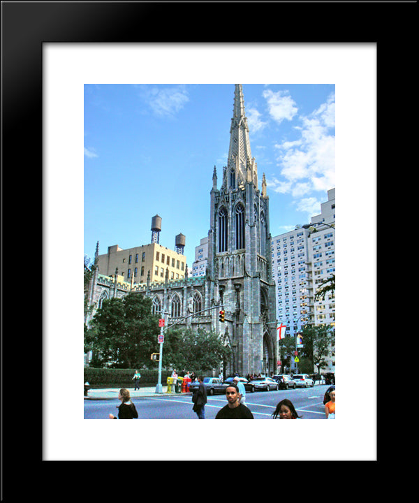 New York City Grace Church 20x24 Black Modern Wood Framed Art Print Poster