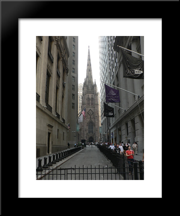 New York City Trinity Church 20x24 Black Modern Wood Framed Art Print Poster