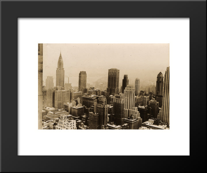 New York City Midtown - 1935 20x24 Black Modern Wood Framed Art Print Poster