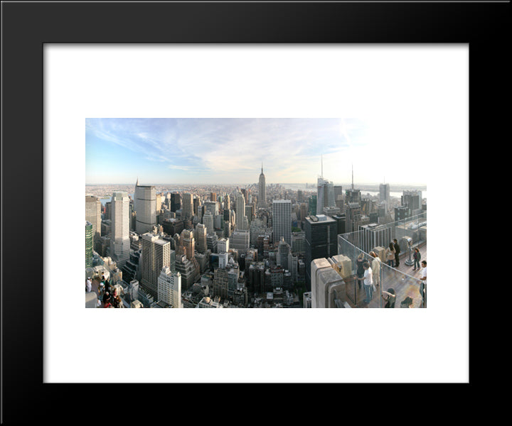 New York City Skyline 20x24 Black Modern Wood Framed Art Print Poster
