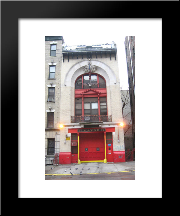 New York City Engine Company 67 20x24 Black Modern Wood Framed Art Print Poster