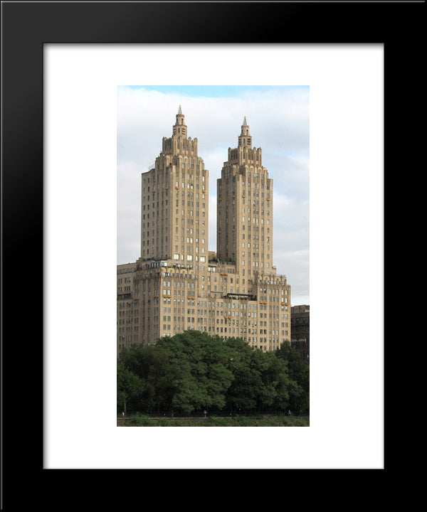 New York City Eldorado Buildings 20x24 Black Modern Wood Framed Art Print Poster