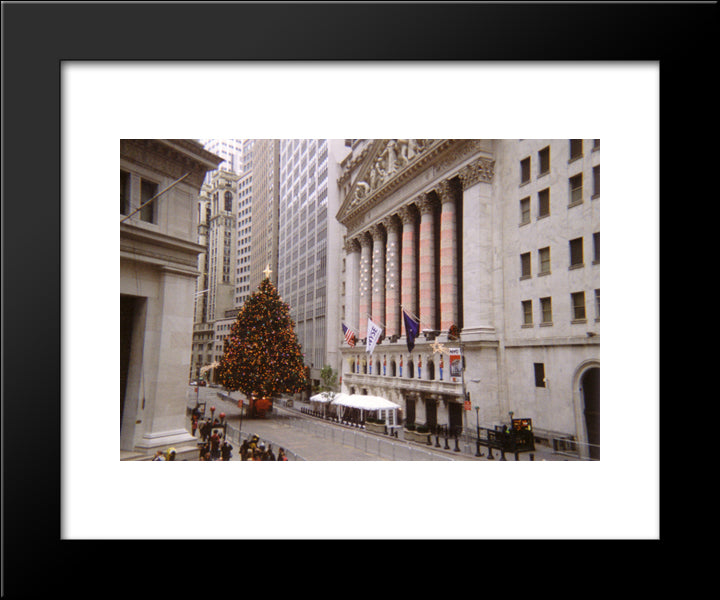 New York Stock Exchange Christmas Tree 20x24 Black Modern Wood Framed Art Print Poster