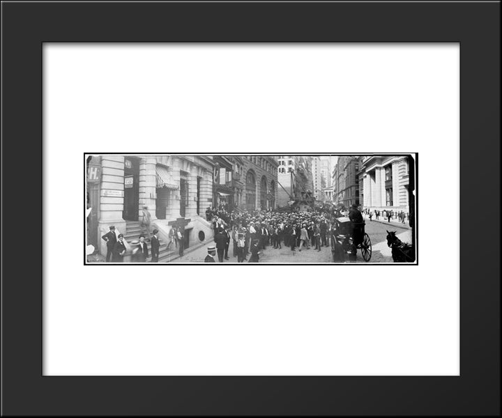 New York Stock Exchange - 1902 20x24 Black Modern Wood Framed Art Print Poster