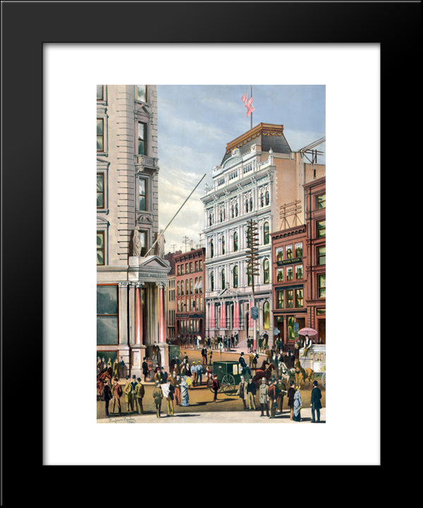 New York Stock Exchange - 1882 20x24 Black Modern Wood Framed Art Print Poster
