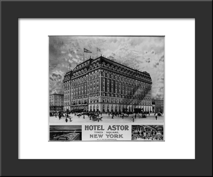 New York City Hotel Astor 20x24 Black Modern Wood Framed Art Print Poster
