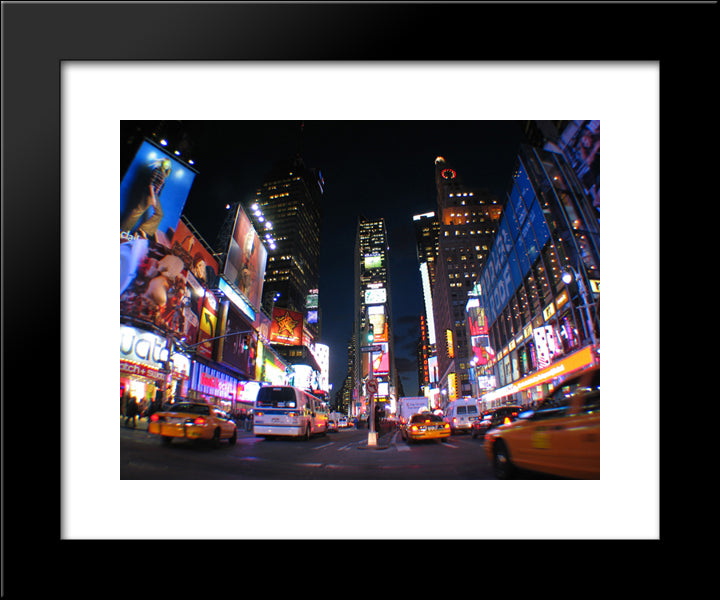 New York City Times Square 20x24 Black Modern Wood Framed Art Print Poster