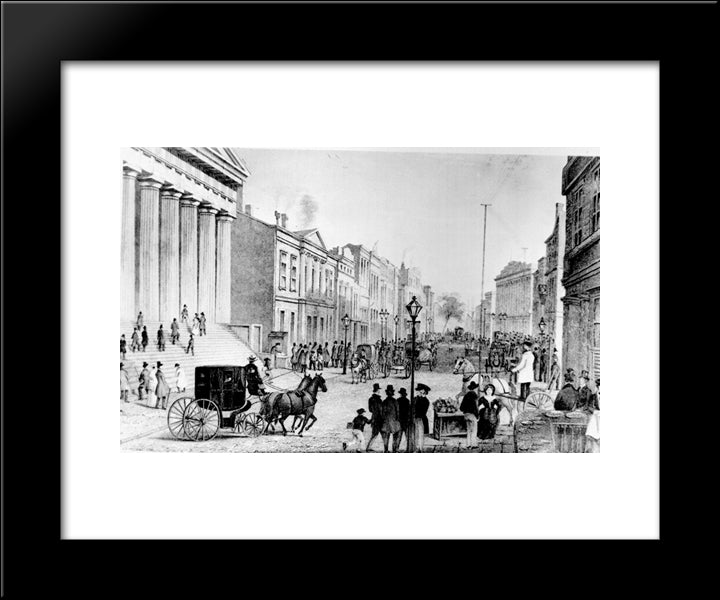 New York City Wall Street - 1867 20x24 Black Modern Wood Framed Art Print Poster