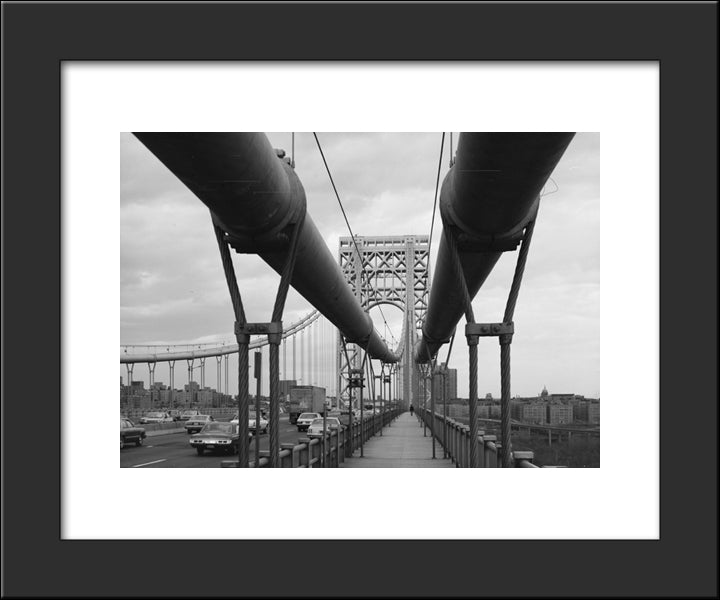 New York City George Washington Bridge 20x24 Black Modern Wood Framed Art Print Poster